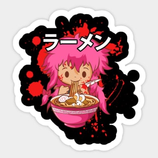 Future Diary Anime Ramen Mukbang T-shirt Sticker